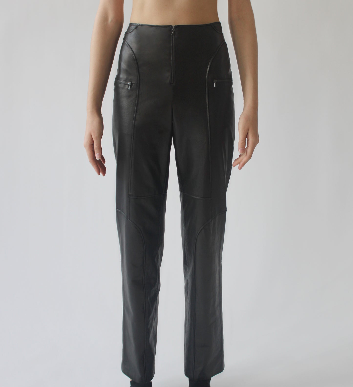 LEATHER PATCHWORK PANTS